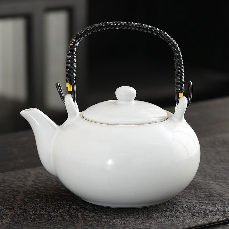 Large-capacity-Crackle-Glaze-Ceramic-Swing-handle-Teapot-with-Strainer-moon-white