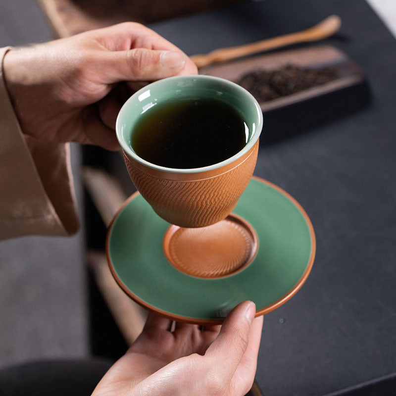 Longquan-Celadon-Handmade-Jumping-Knife-Pattern-Ceramic-Coffee-Cup-and-Saucer-Set-2