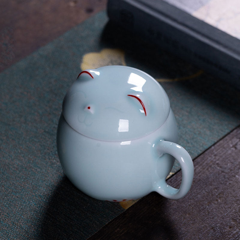 Longquan-Celadon-Lucky-Cat-Ceramic-Coffee-Mug-3