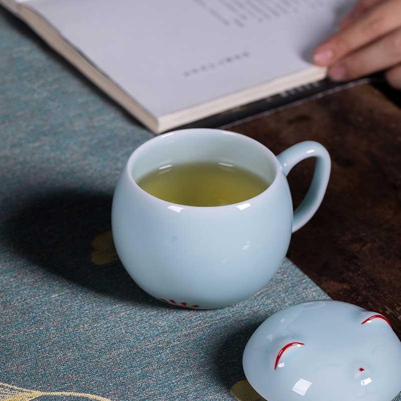 Longquan-Celadon-Lucky-Cat-Ceramic-Coffee-Mug-2