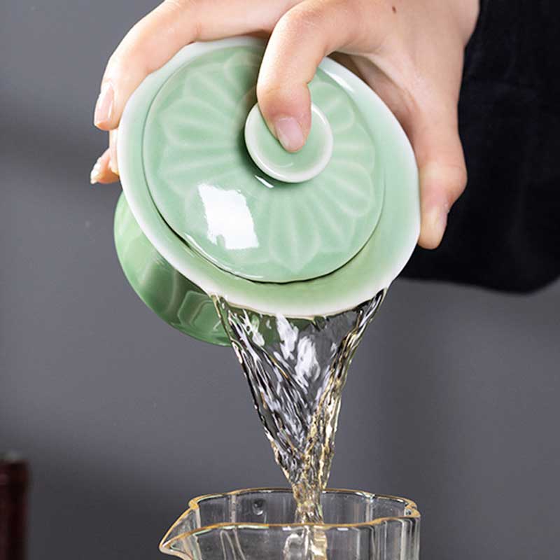 Longquan Lotus Ceramic Gaiwan-3