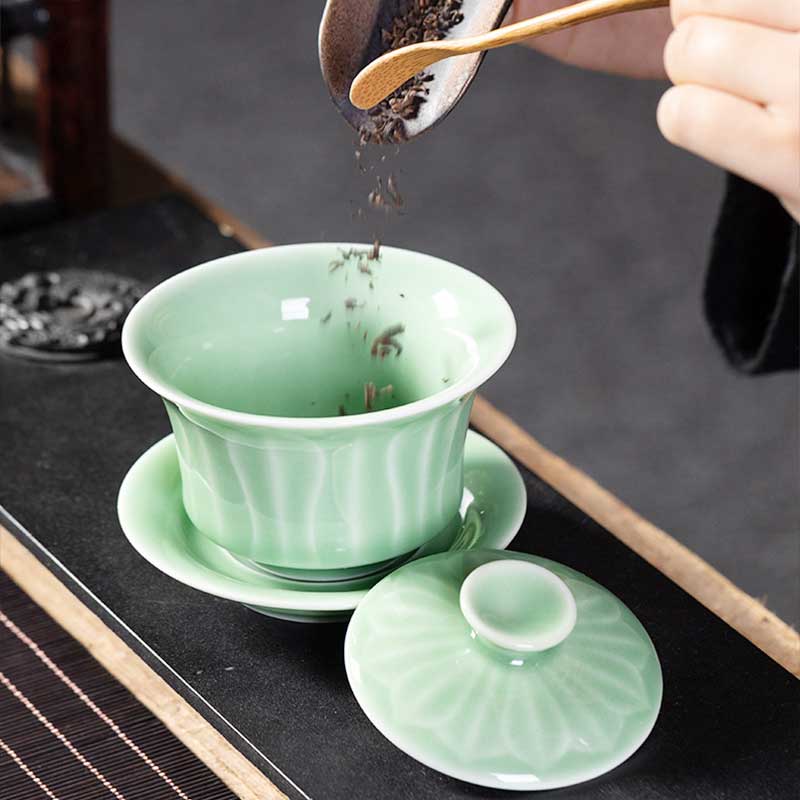 Longquan Lotus Ceramic Gaiwan-4