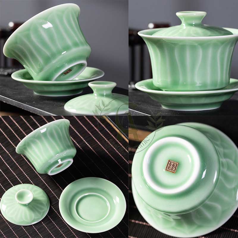 Longquan Lotus Ceramic Gaiwan-5