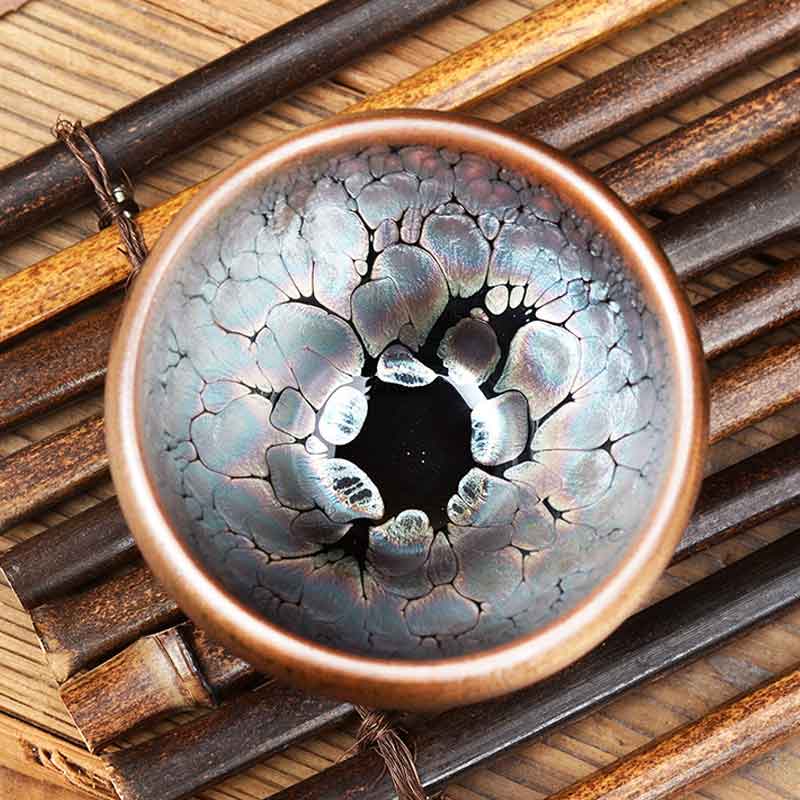 Purple Gold Oil Drops Tenmoku Jian Bowl Tea Cup-1