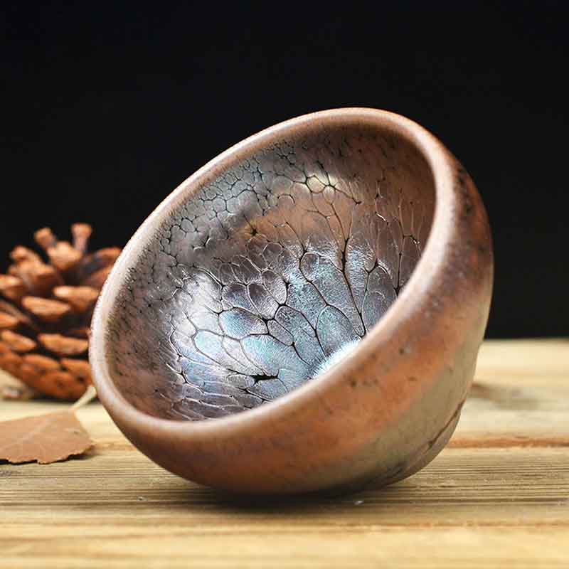 Purple Gold Oil Drops Tenmoku Jian Bowl Tea Cup-5
