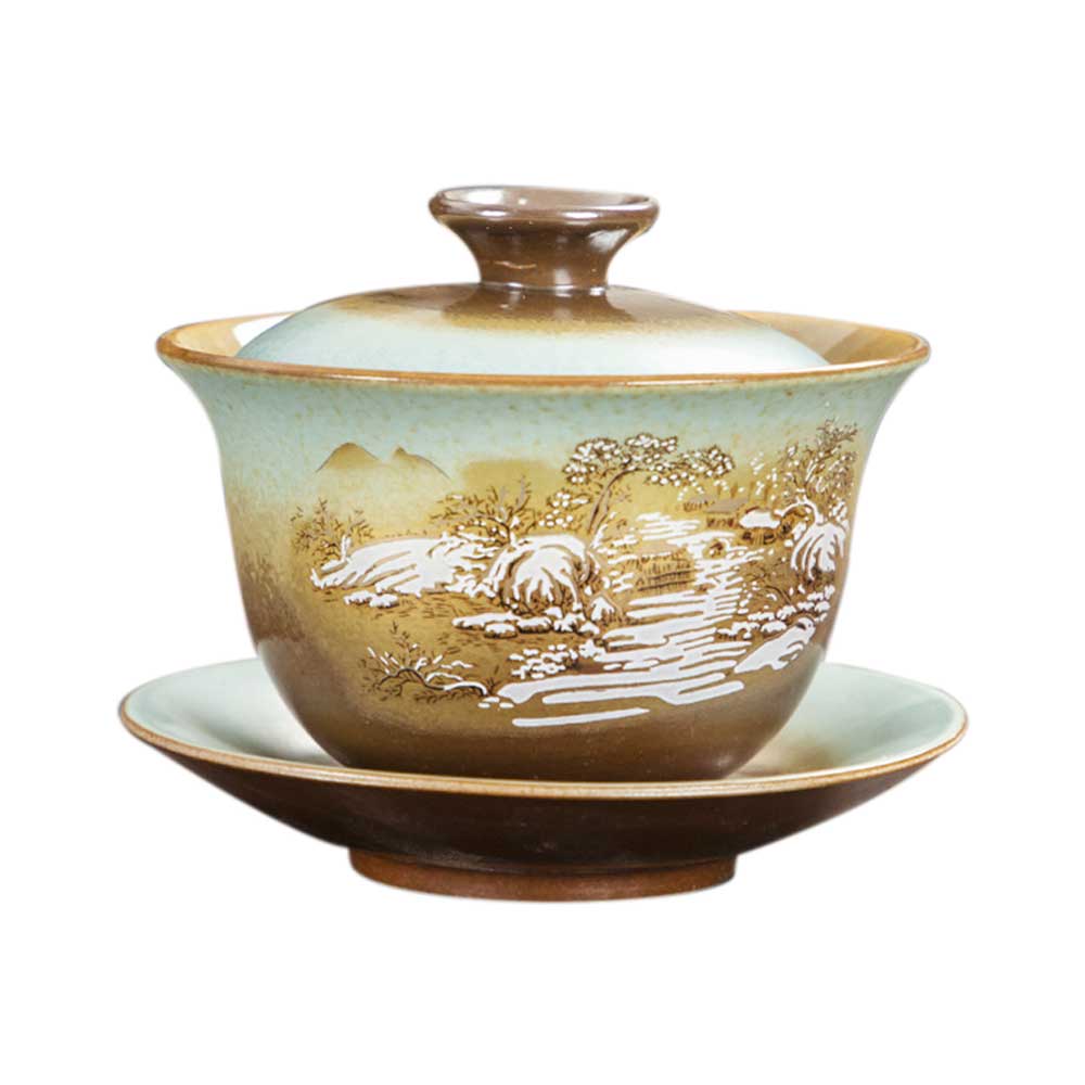 Retro Sancai Ceramic Gaiwan-9