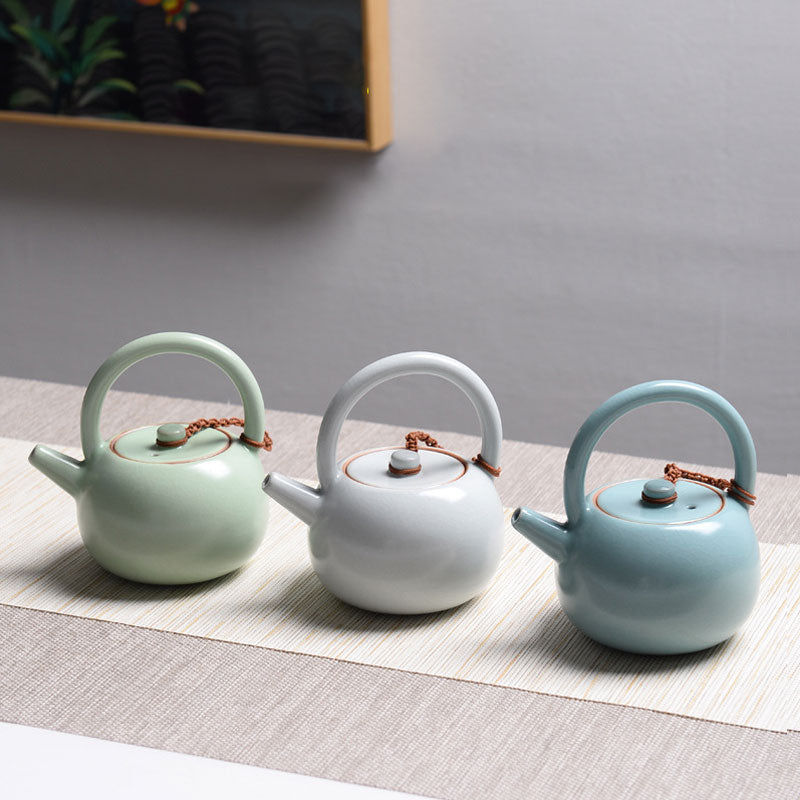 Ru Kiln Ceramic Teapot With Handle