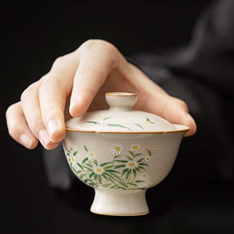 Ru Kiln Elegant Ceramic Gaiwan