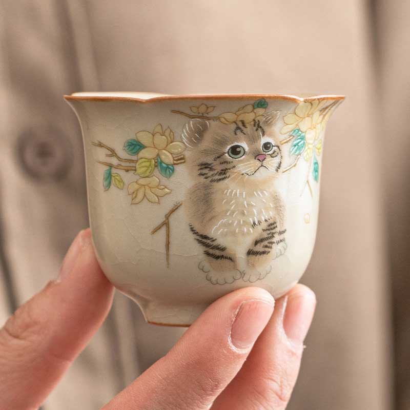 Ru-Ware-Yellow-Cat-Ceramic-Master-Tea-Cup-with-Crackle-Glaze-40ml-2