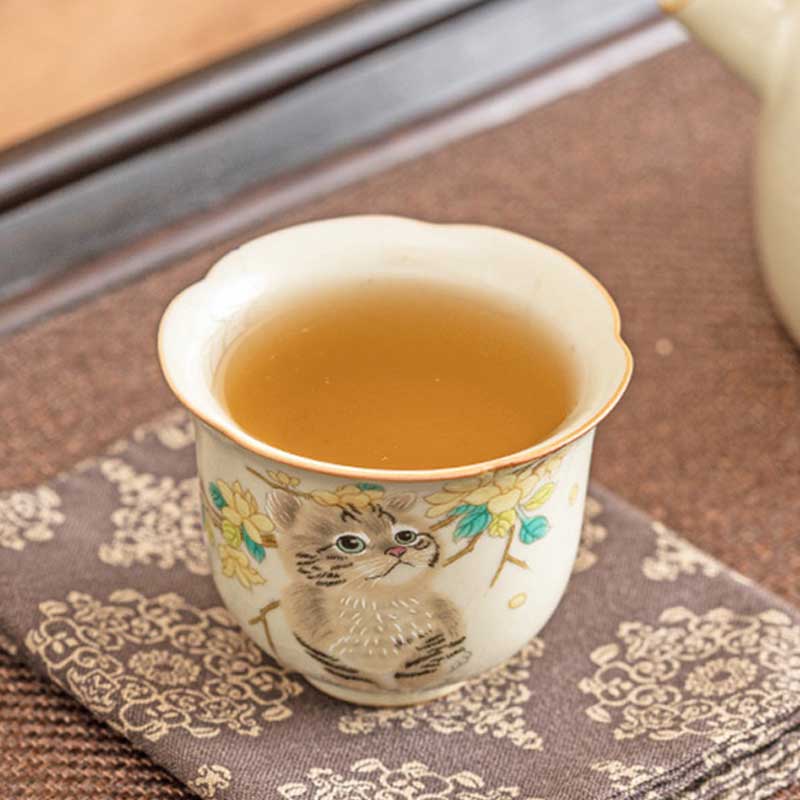 Ru-Ware-Yellow-Cat-Ceramic-Master-Tea-Cup-with-Crackle-Glaze-40ml