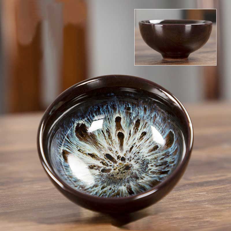 Tenmoku Jian Bowl Alluvial Gold Tea Cup-5