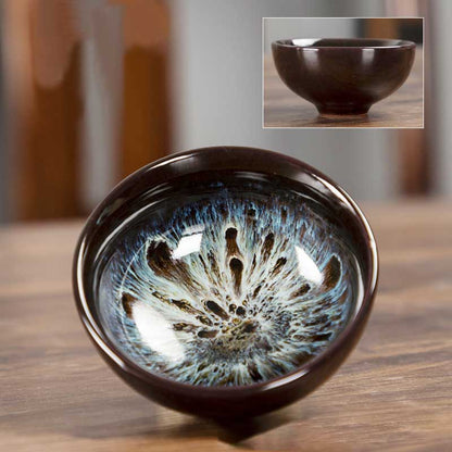 Tenmoku Jian Bowl Alluvial Gold Tea Cup-5
