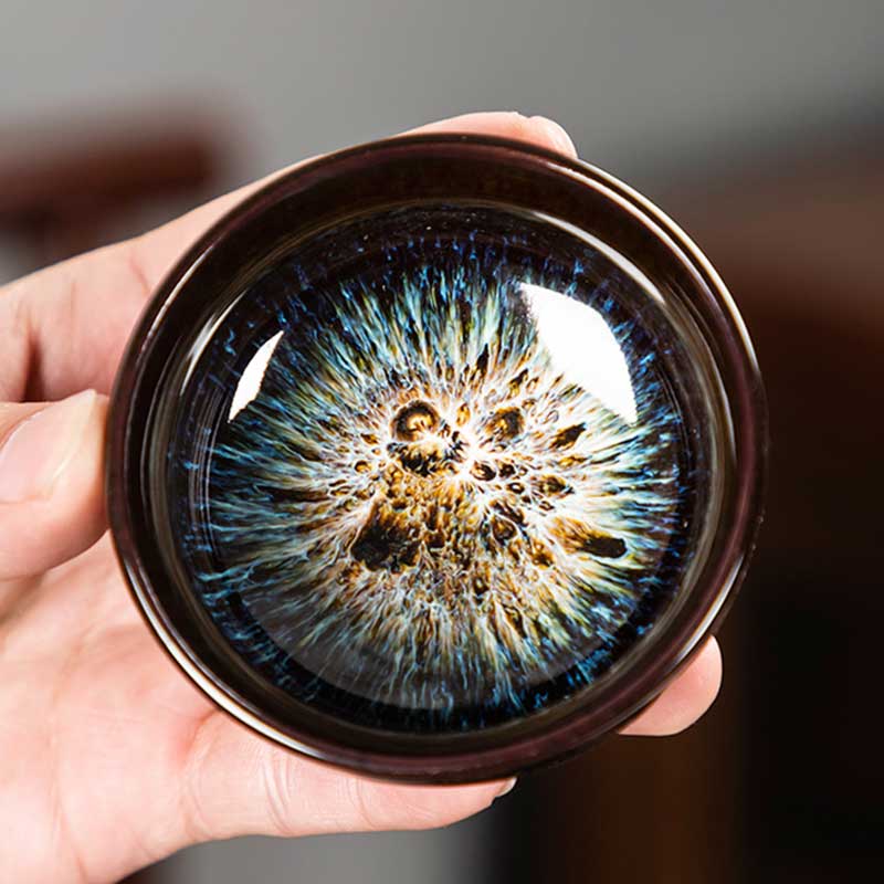 Tenmoku Jian Bowl Alluvial Gold Tea Cup-1