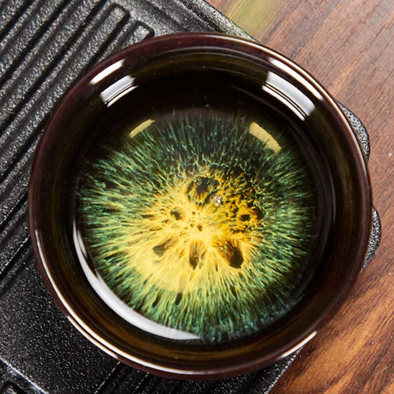 Tenmoku Jian Bowl Alluvial Gold Tea Cup-2