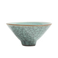 Bamboo Hat Ceramic Tea Cup With Crackles-1