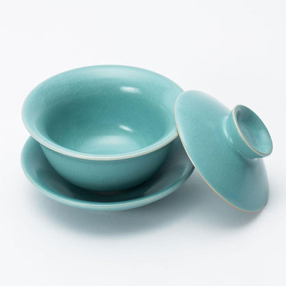 Chinese Antique and Grace Ceramic Gaiwan Tea Set - Ajiangoods