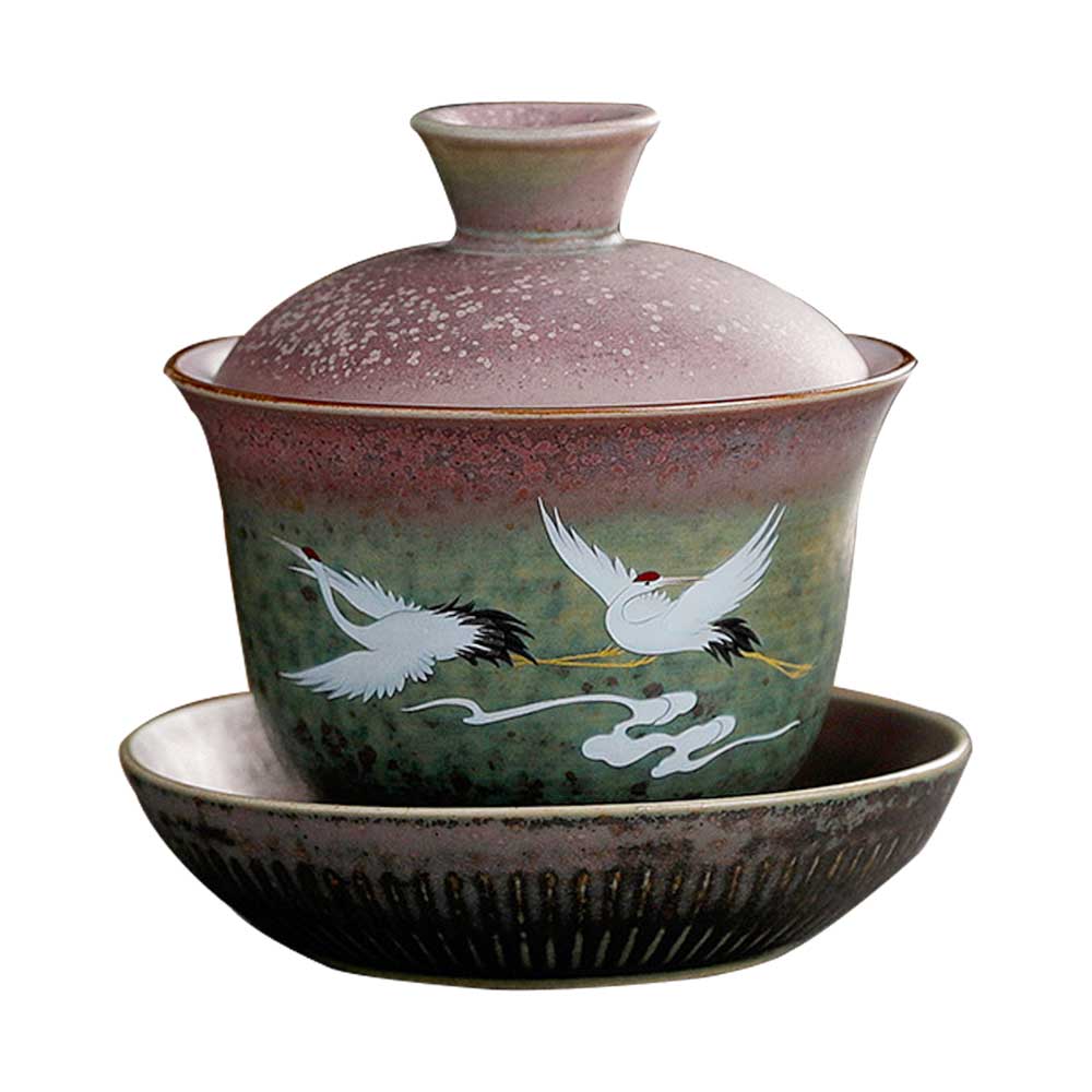 Chinese Crane Ceramic Gaiwan