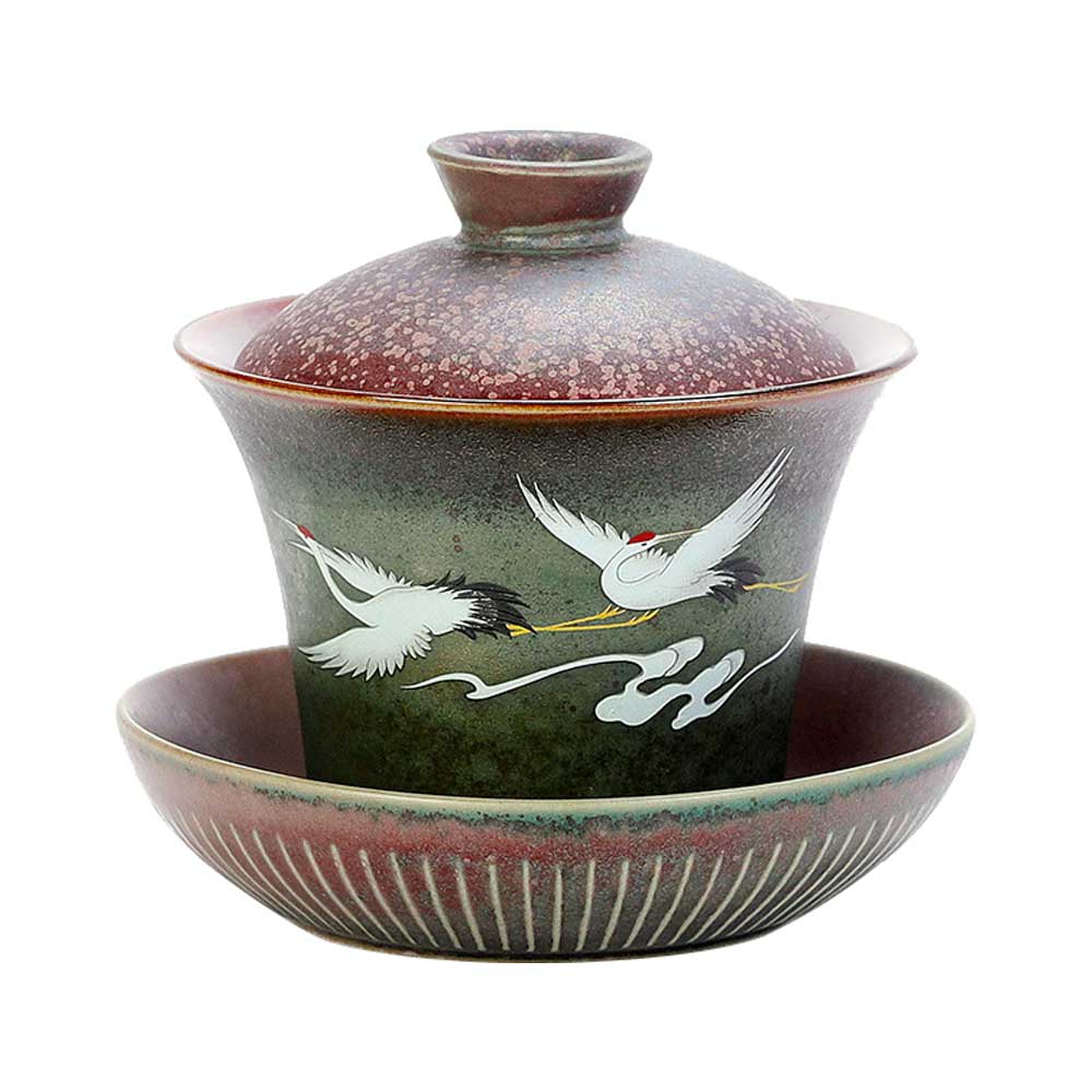 Chinese Crane Ceramic Gaiwan