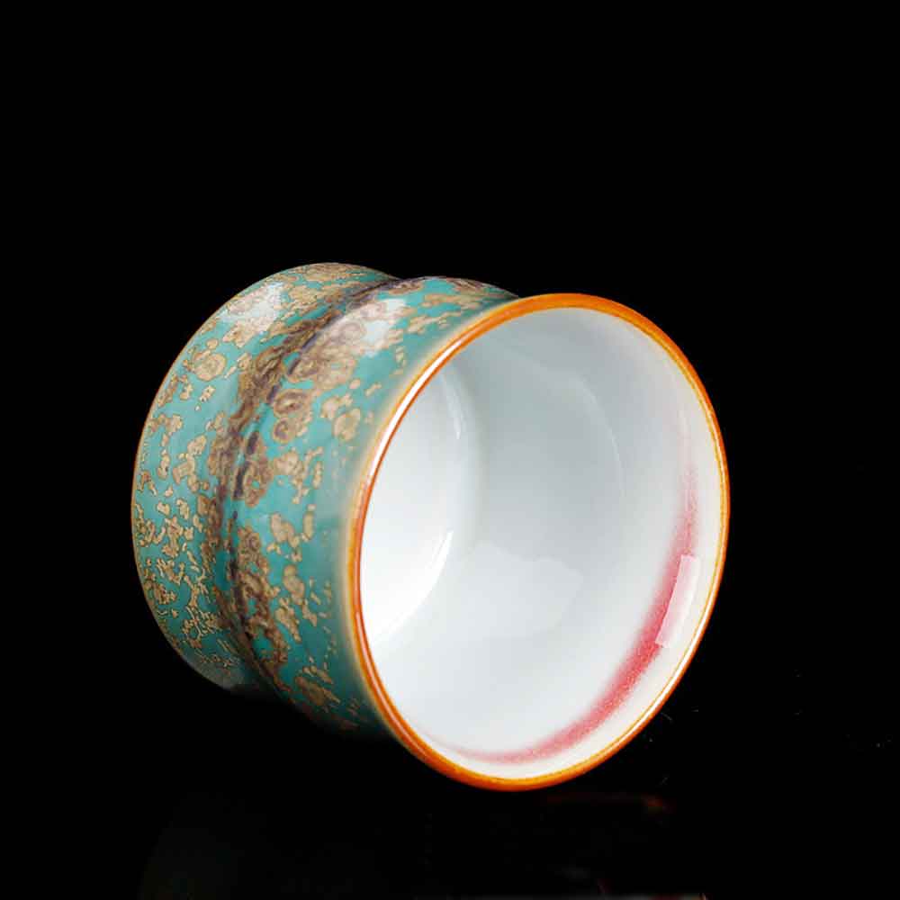 Jun Kiln Bamboo Ceramic Tea Cup-3