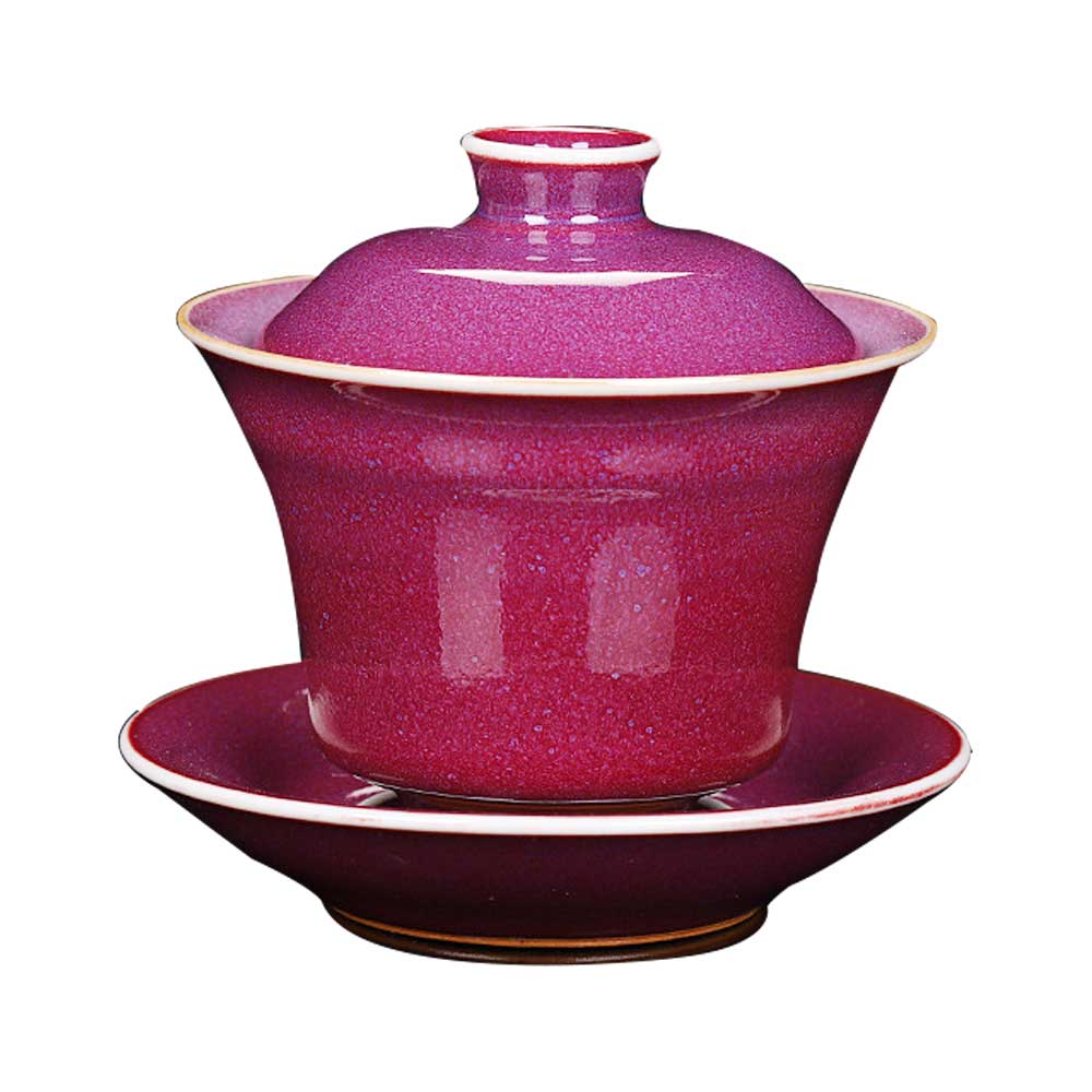 Jun Kiln Bamboo Shape Ceramic Gaiwan