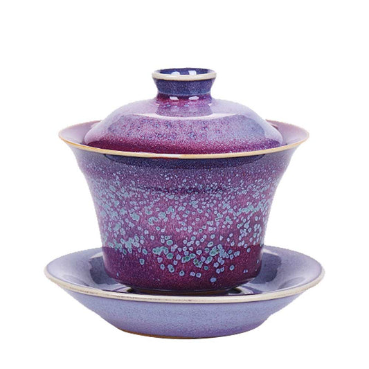 Jun Kiln Bamboo Shape Ceramic Gaiwan