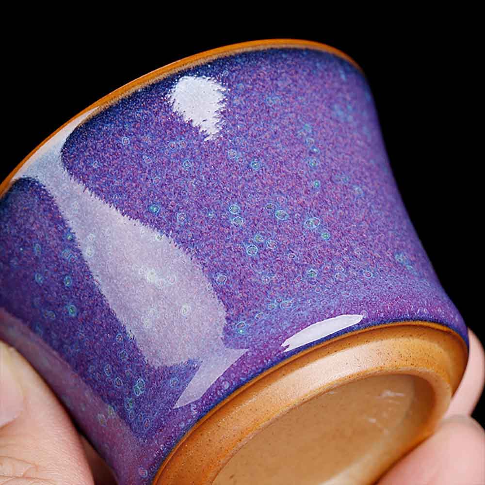 Jun Kiln Horseshoe Shape Ceramic Tea Cup-1