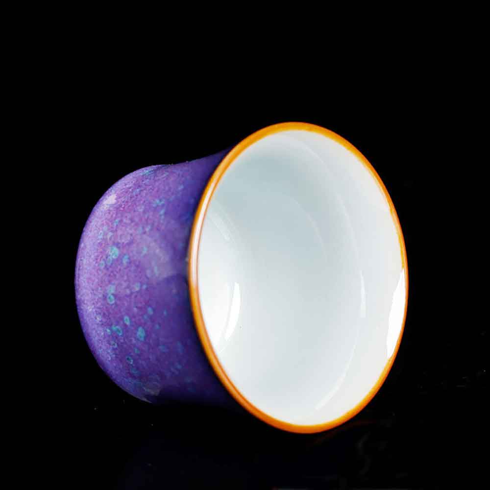 Jun Kiln Horseshoe Shape Ceramic Tea Cup-2