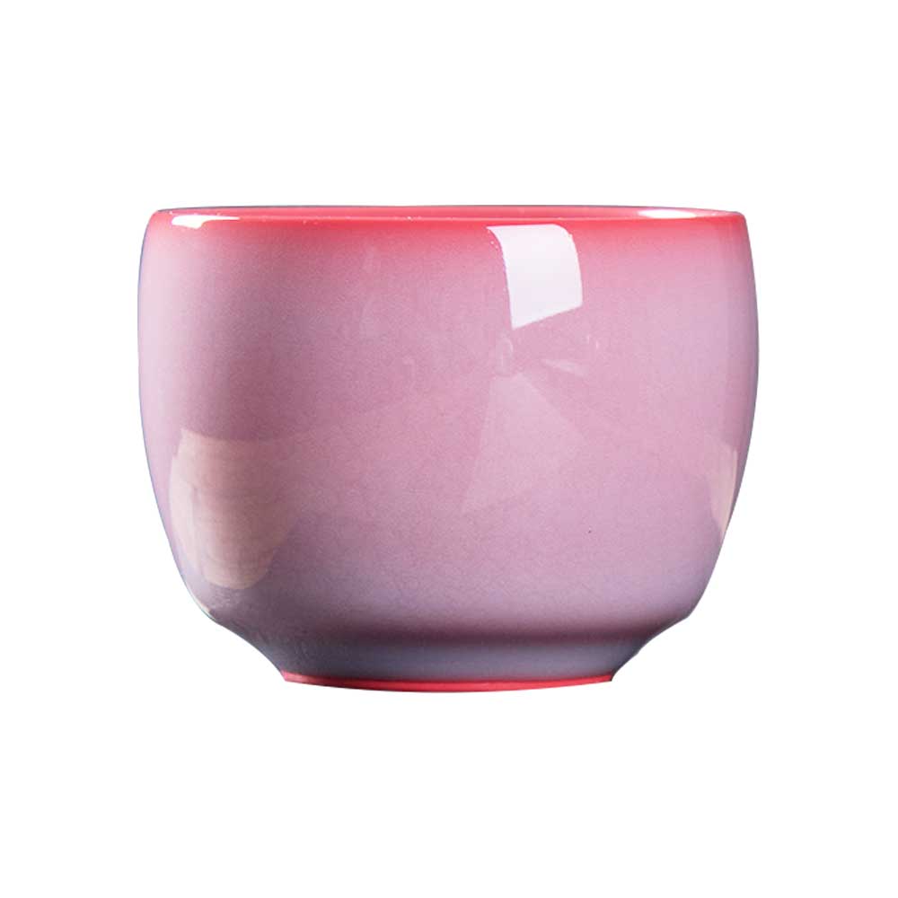 Longquan Pink Glaze Ceramic Tea Cup-5