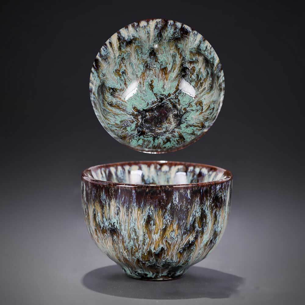 Oriental Kung Fu Tianmu Fambe Ceramic Tea Cup - Ajiangoods